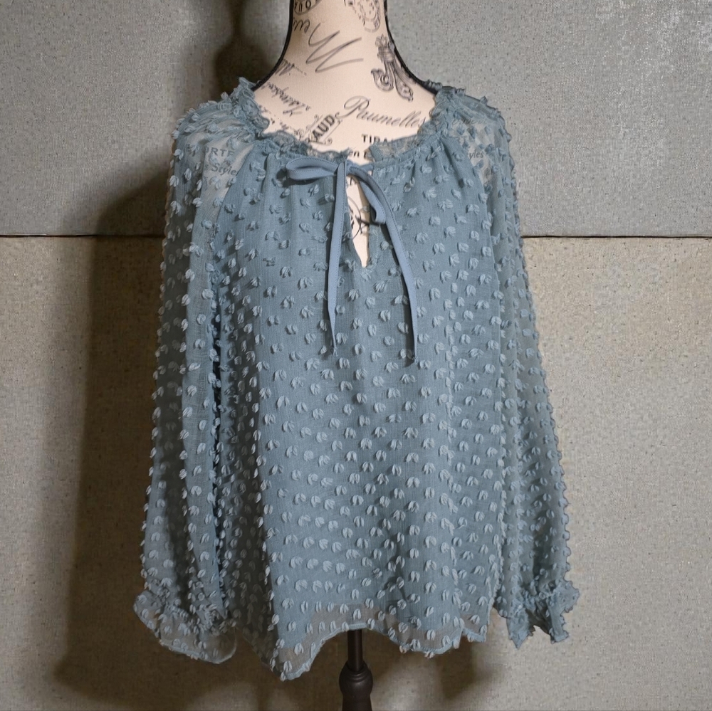 Cupio Textured Teal Blouse‎